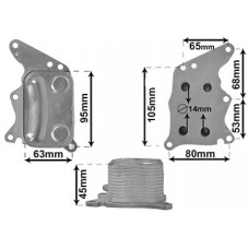 Mini R60, R61 Oliekoeler met afdichtringen, Nissens bj 2010-2016, ond.nr. 11427552687, 3648915, 11427546279, 11428643749